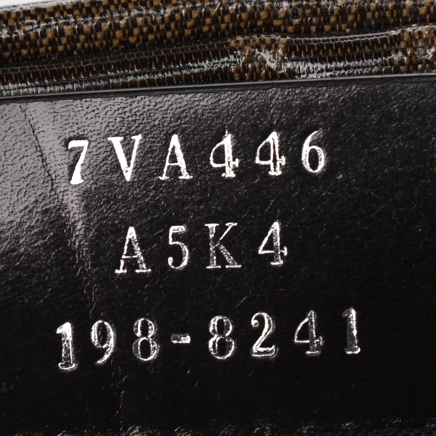 Glazed Fabric Vitello Century FF 1974 Stamp Patch Mens Pocket Belt Bag Mogano Panna Black