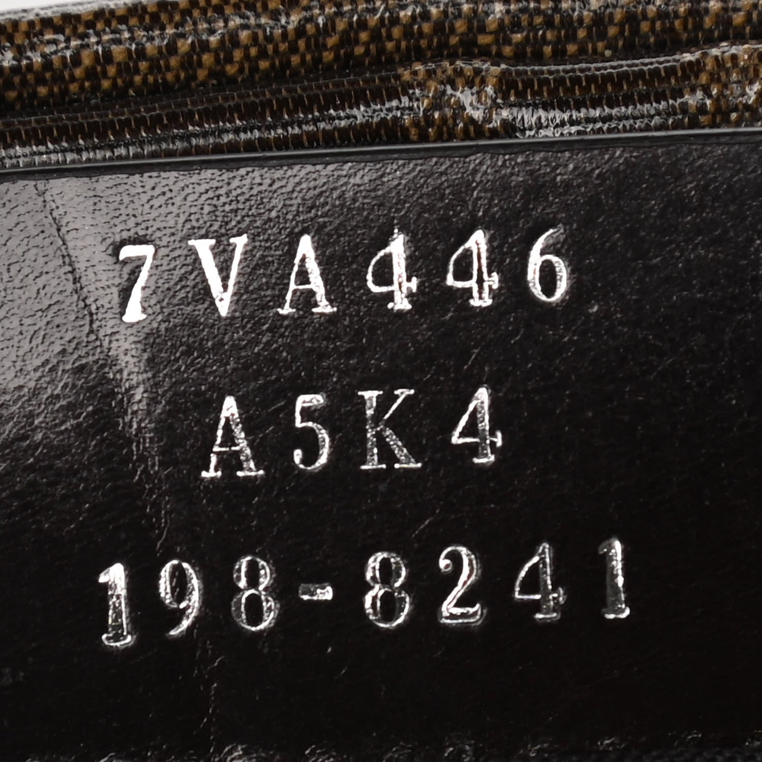 Fendi Glazed Fabric Vitello Century FF 1974 Stamp Patch Mens Pocket Belt Bag Mogano Panna Black 6 of 21