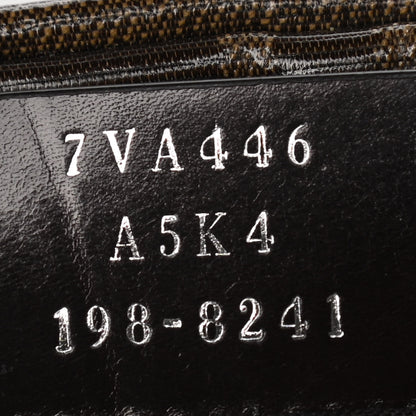 Fendi Glazed Fabric Vitello Century FF 1974 Stamp Patch Mens Pocket Belt Bag Mogano Panna Black 6 of 21
