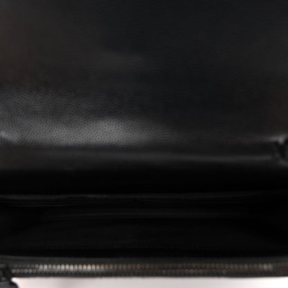 Saint Laurent Grain De Poudre Matelasse Chevron Monogram Monochrome Envelope Chain Wallet Black 5 of 10