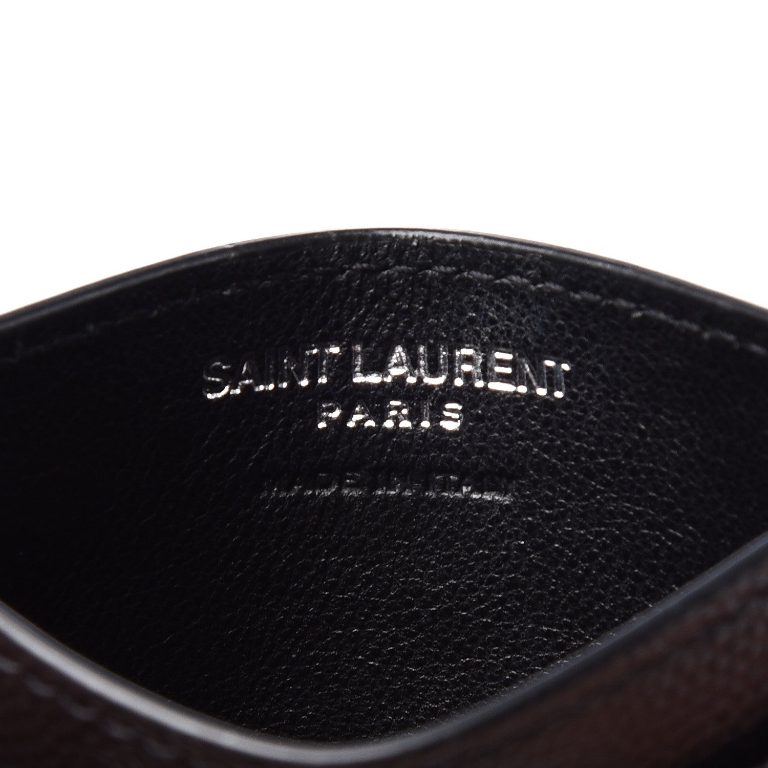 Saint Laurent Grain De Poudre Matelasse Chevron Monogram Credit Card Case Black 6 of 9
