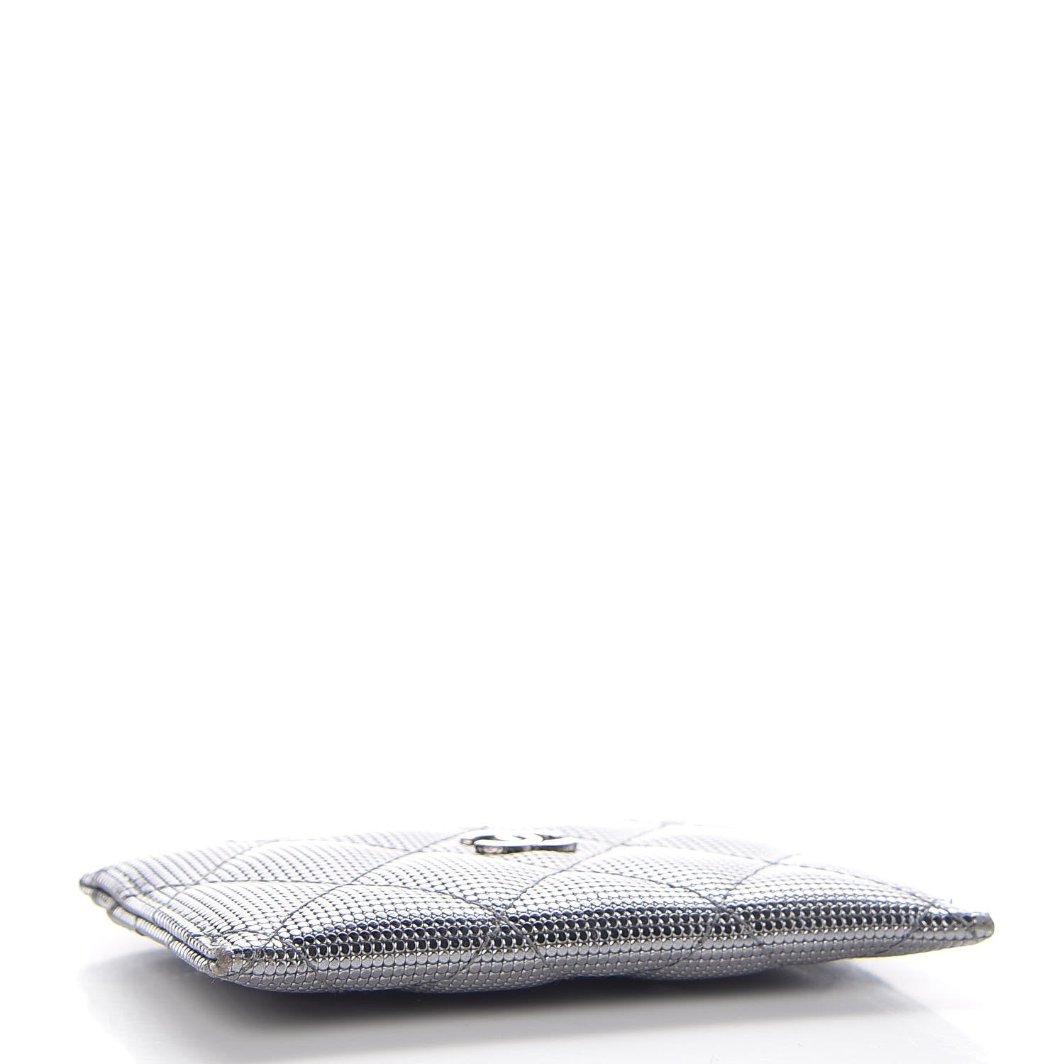 Chanel Metallic Calfskin Pixel Effect Card Holder Dark Silver 4 of 8