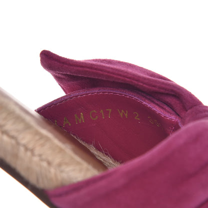 Valentino Garavani Suede Tropical Bow Espadrille Flat Slide Sandals 35.5 Deep Cyclamin 7 of 9