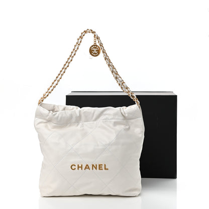 Chanel Shiny Calfskin Quilted Small Chanel 22 White 12 of 12