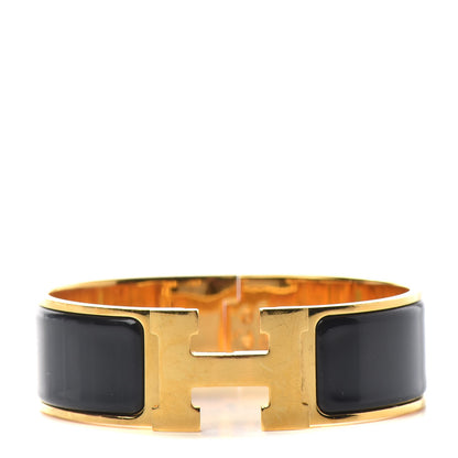 Hermes Enamel Wide Clic Clac H Bracelet GM Black 1 of 4