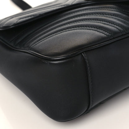 Gucci Calfskin Matelasse Medium GG Marmont Shoulder Bag Black 8 of 9