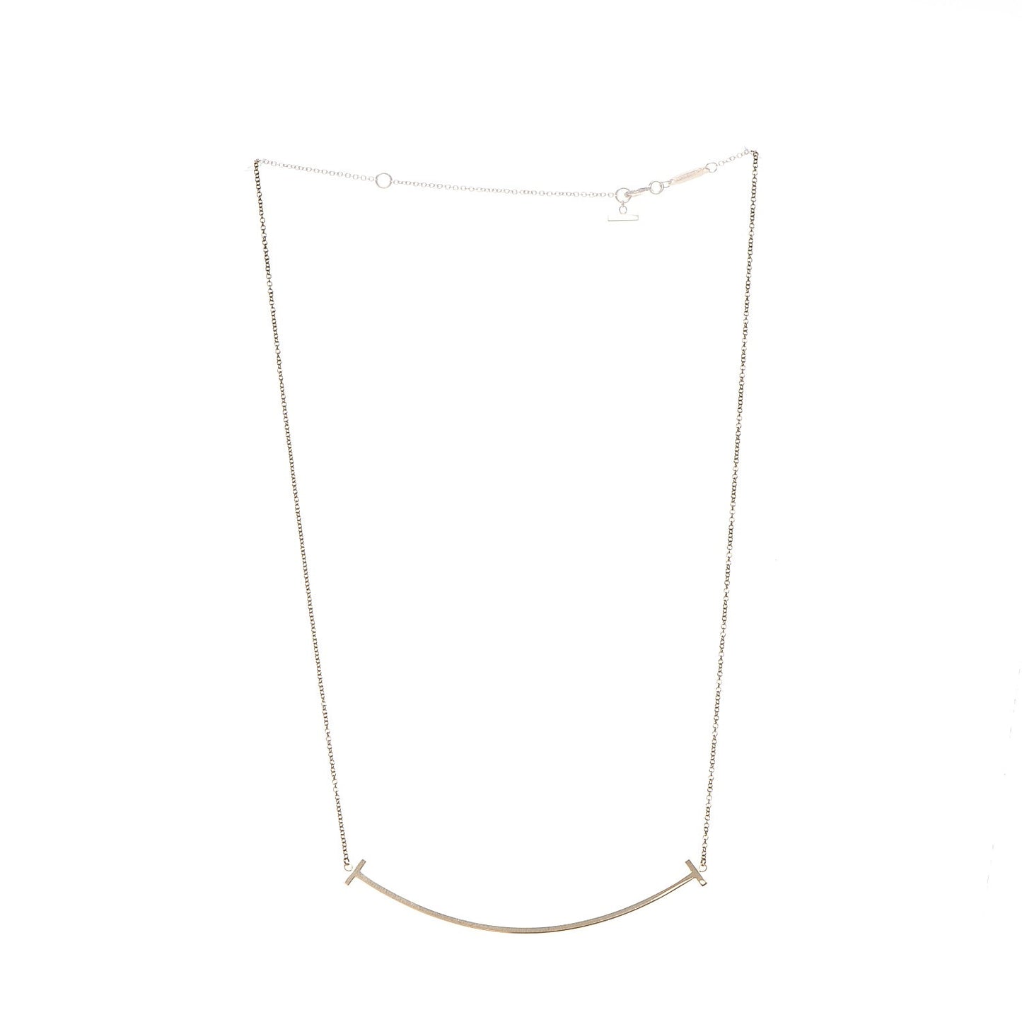 18K Yellow Gold Large T Smile Pendant Necklace