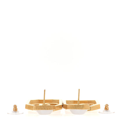 Chanel Metal Pearl CC Drop Earrings Gold 3 of 5