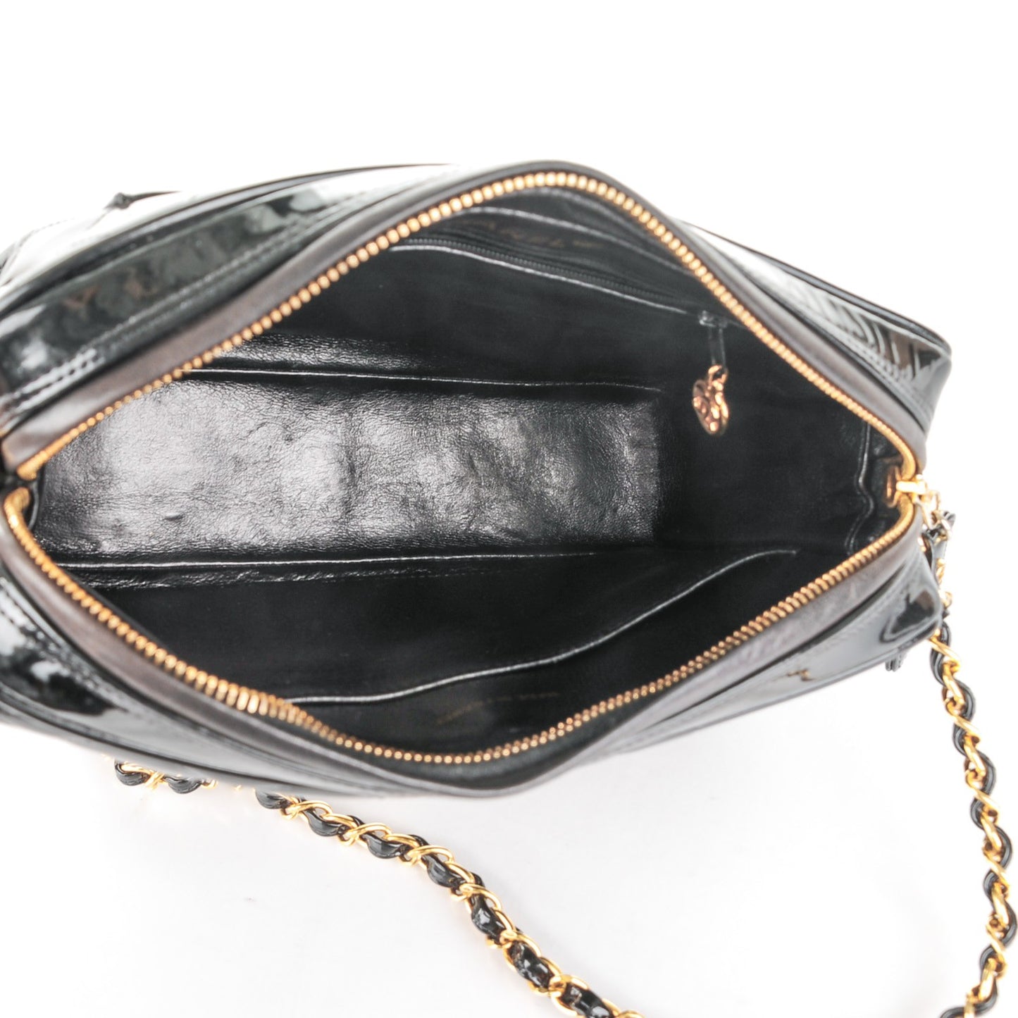 Patent Quilted Flap Camera Case Black