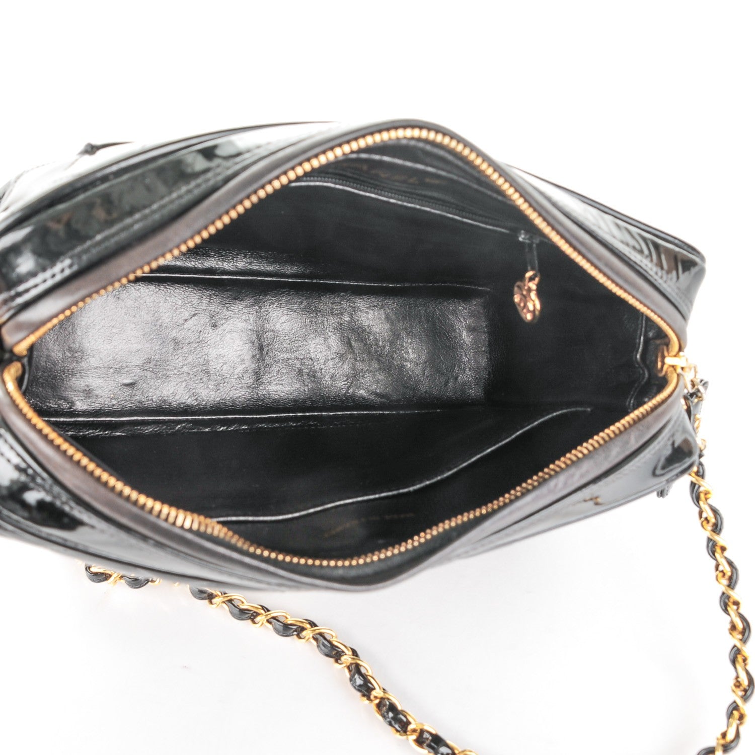 Chanel Patent Quilted Flap Camera Case Black 5 of 11