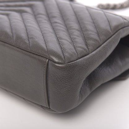 Saint Laurent Matelasse Chevron Monogram Medium College Bag Gray 21 of 23