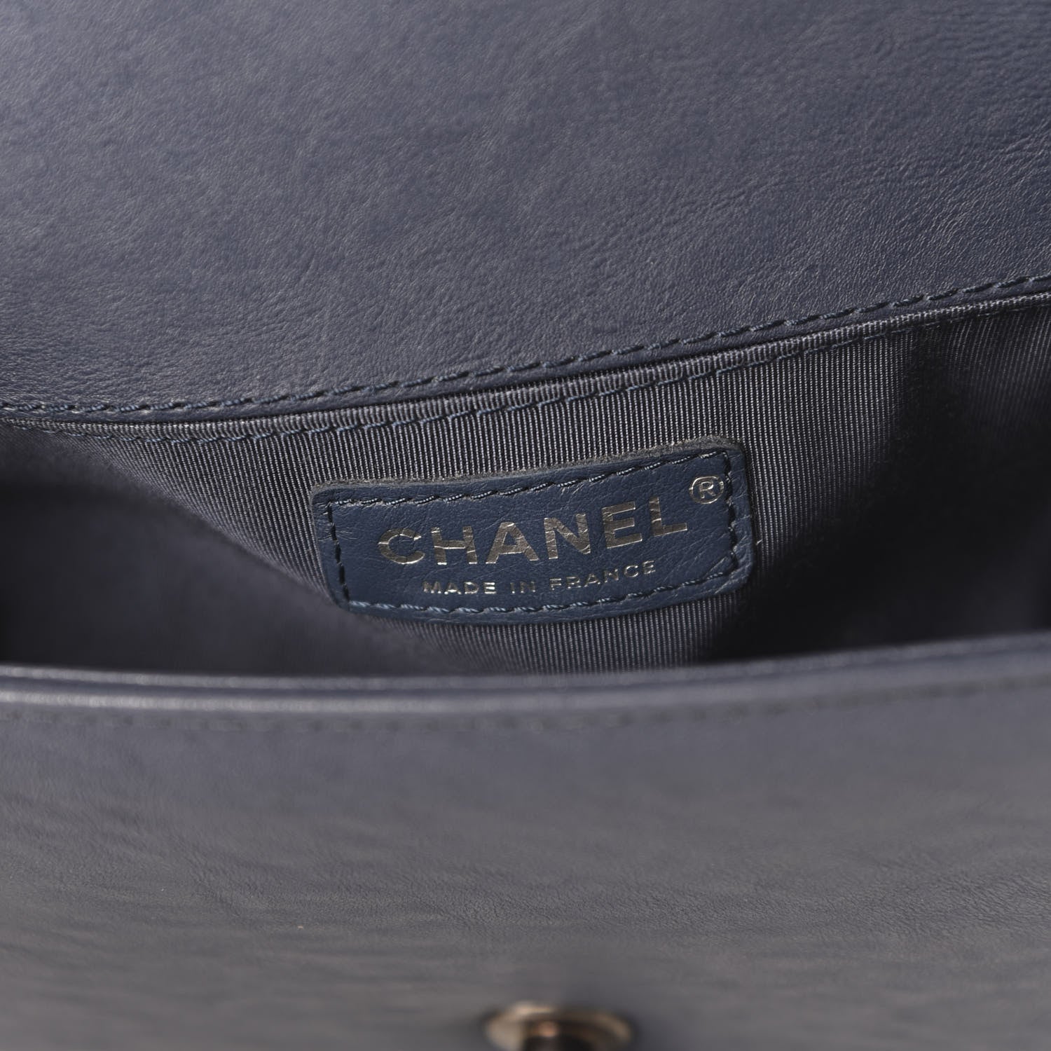 Chanel Calfskin Quilted Medium Top Handle Boy Flap Navy 8 of 10