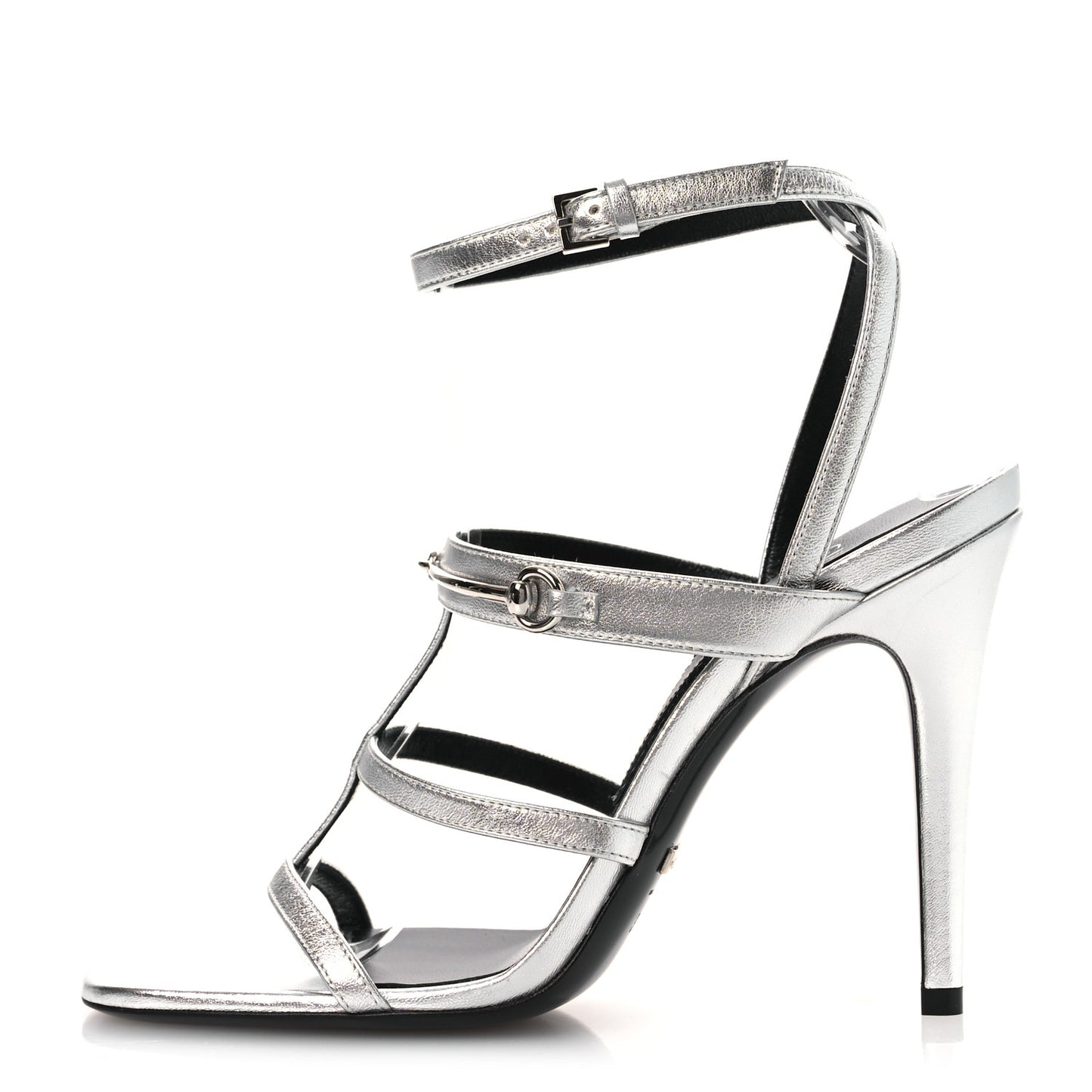 Nappa Silk High Heel Sandals 37.5 Argento