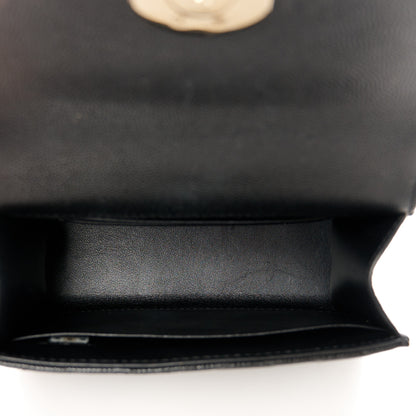 Chanel Caviar Quilted Double Chain Top Handle Flap With Chain Black 5 of 11