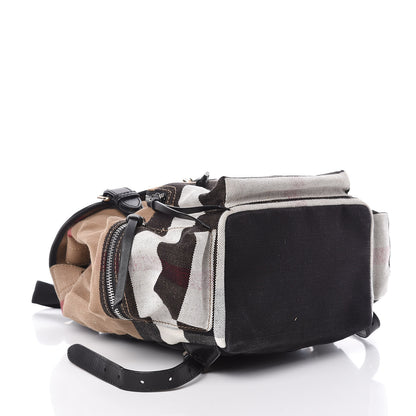 Burberry Canvas Mega Check Medium Rucksack Backpack Black 4 of 8
