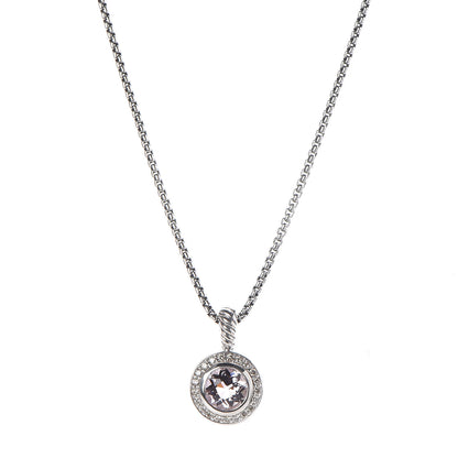 David Yurman Sterling Silver Lavender Amethyst Diamond 8mm Petite Cerise Pendant Necklace 1 of 6