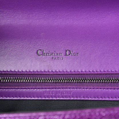 Christian Dior Ceramic Effect Deerskin Medium Diorama Flap Bag Purple 6 of 10