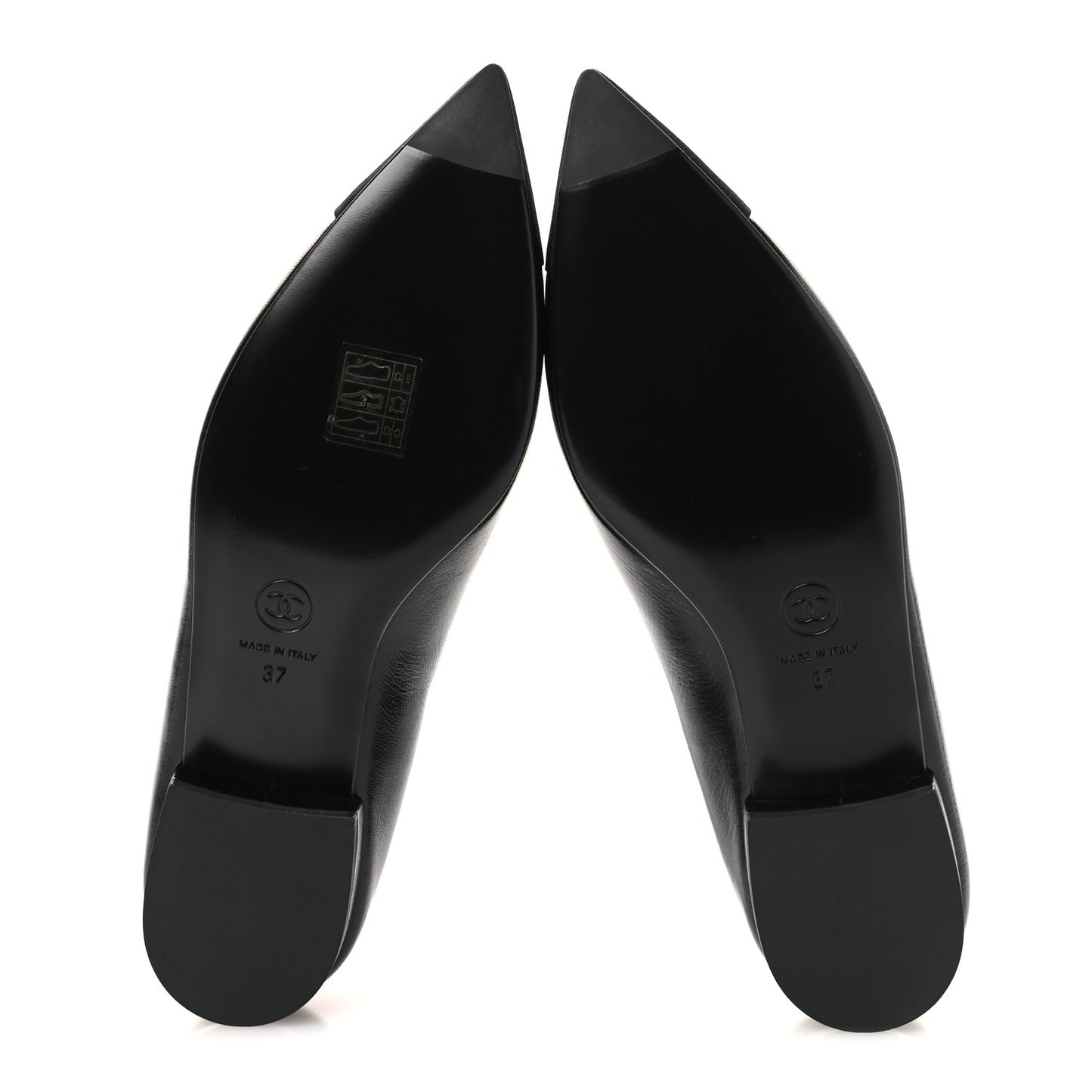Shiny Lambskin Grosgrain Pearl Mary Jane Flats 37 Black