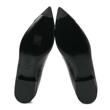 Chanel Shiny Lambskin Grosgrain Pearl Mary Jane Flats 37 Black 7 of 11
