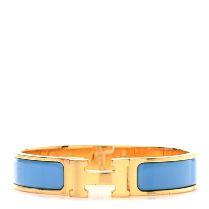 Hermes Narrow Enamel Clic Clac H Bracelet Bleu Azure 1 of 4
