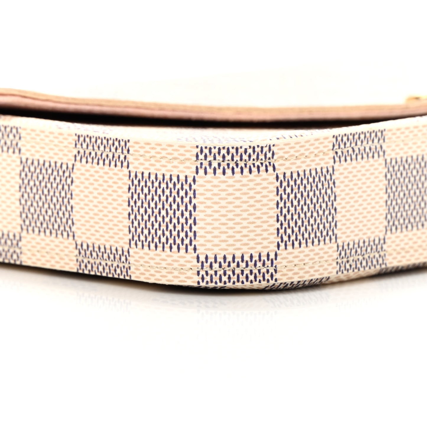 Damier Azur Pochette Felicie Chain Wallet Rose Ballerine