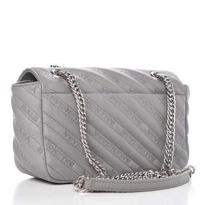 Balenciaga Calfskin Logo Matelasse S BB Round Shoulder Bag Gris Haussmannien 3 of 7