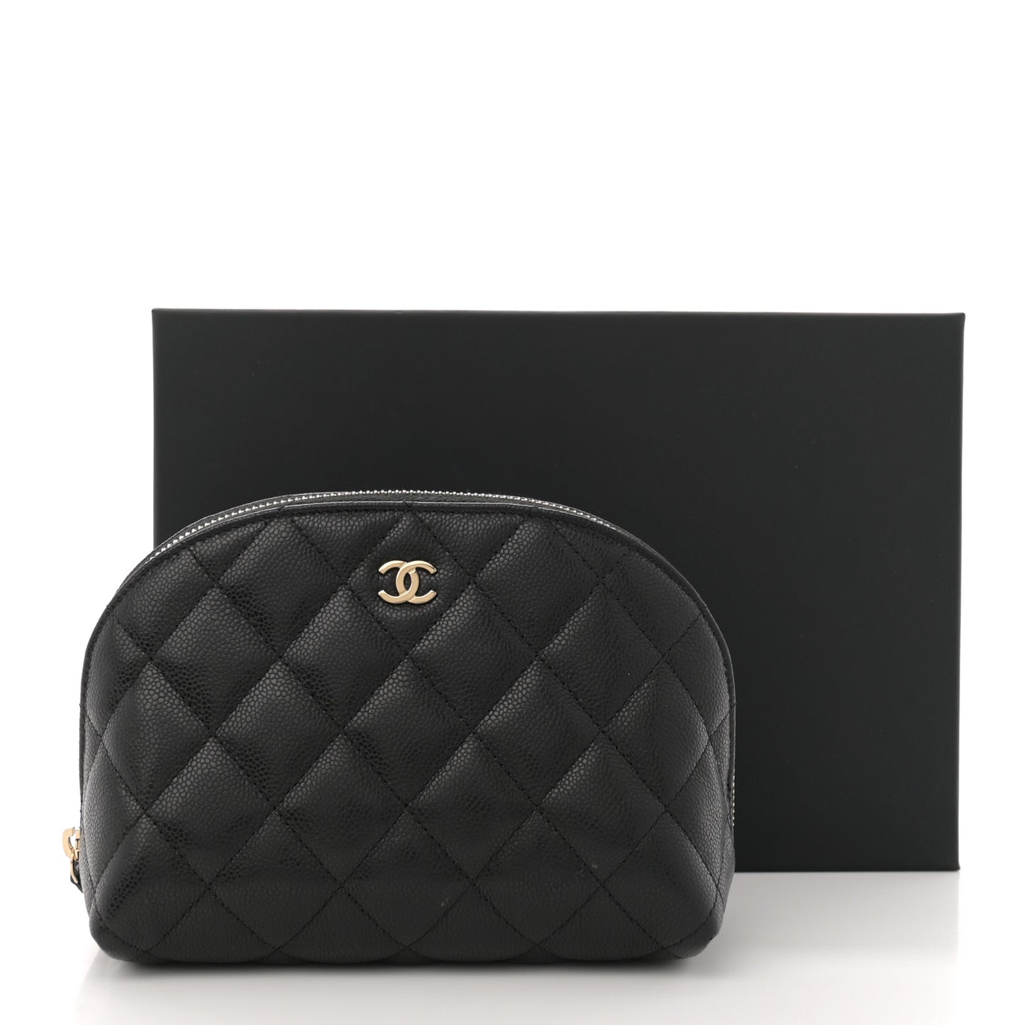Caviar Quilted Cosmetic Case Black