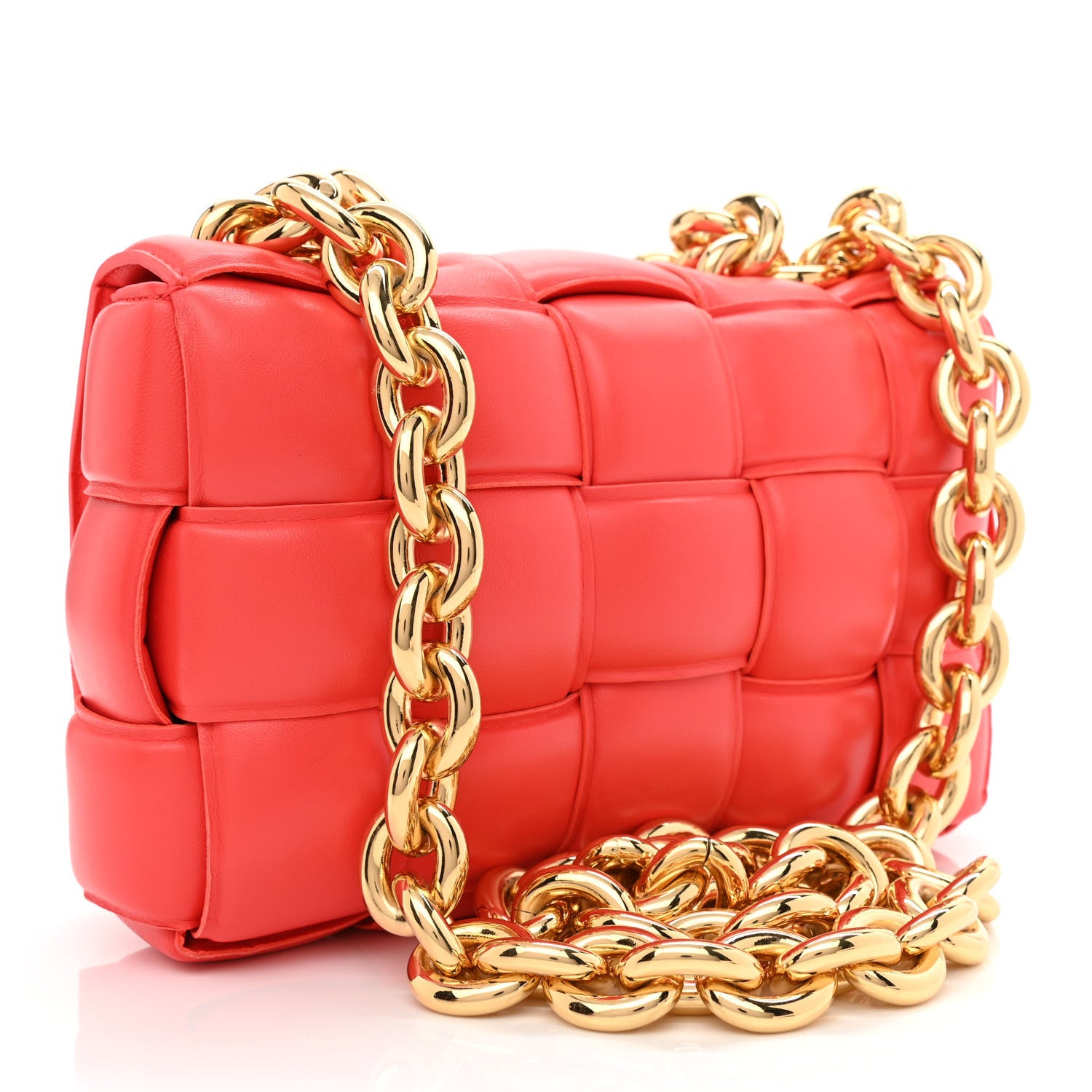Bottega Veneta Lambskin Maxi Intreccio Padded Chain Cassette Crossbody Bag Sunburst 3 of 11
