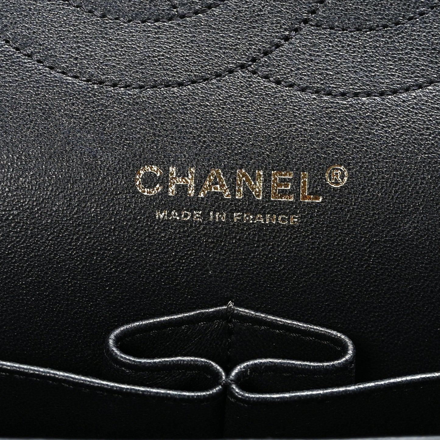 Lambskin Chevron Quilted Jumbo Double Flap Black