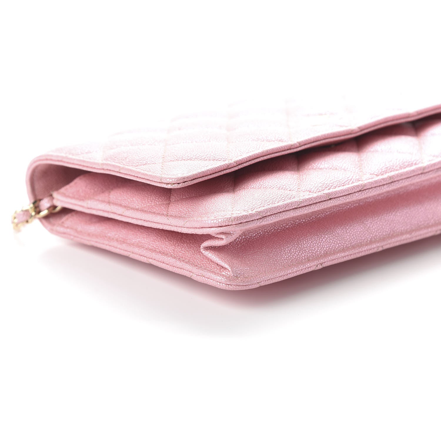 Chanel Iridescent Caviar Quilted Wallet on Chain WOC Rose Pink 6 of 11