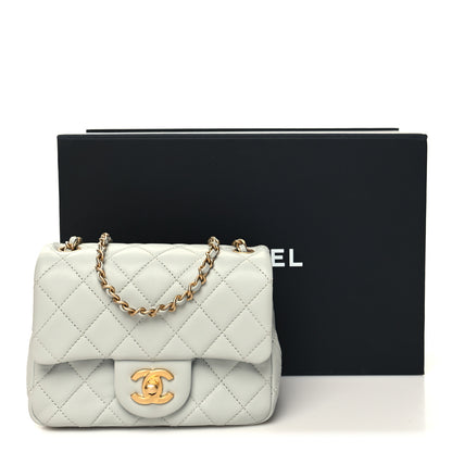 Chanel Lambskin Quilted Mini Pearl Crush Flap Light Grey 11 of 11