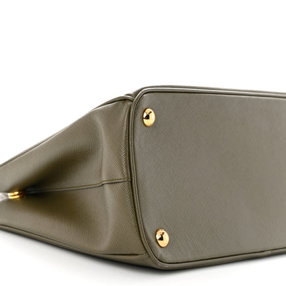 Prada Saffiano Small Galleria Double Zip Tote Militare 9 of 13