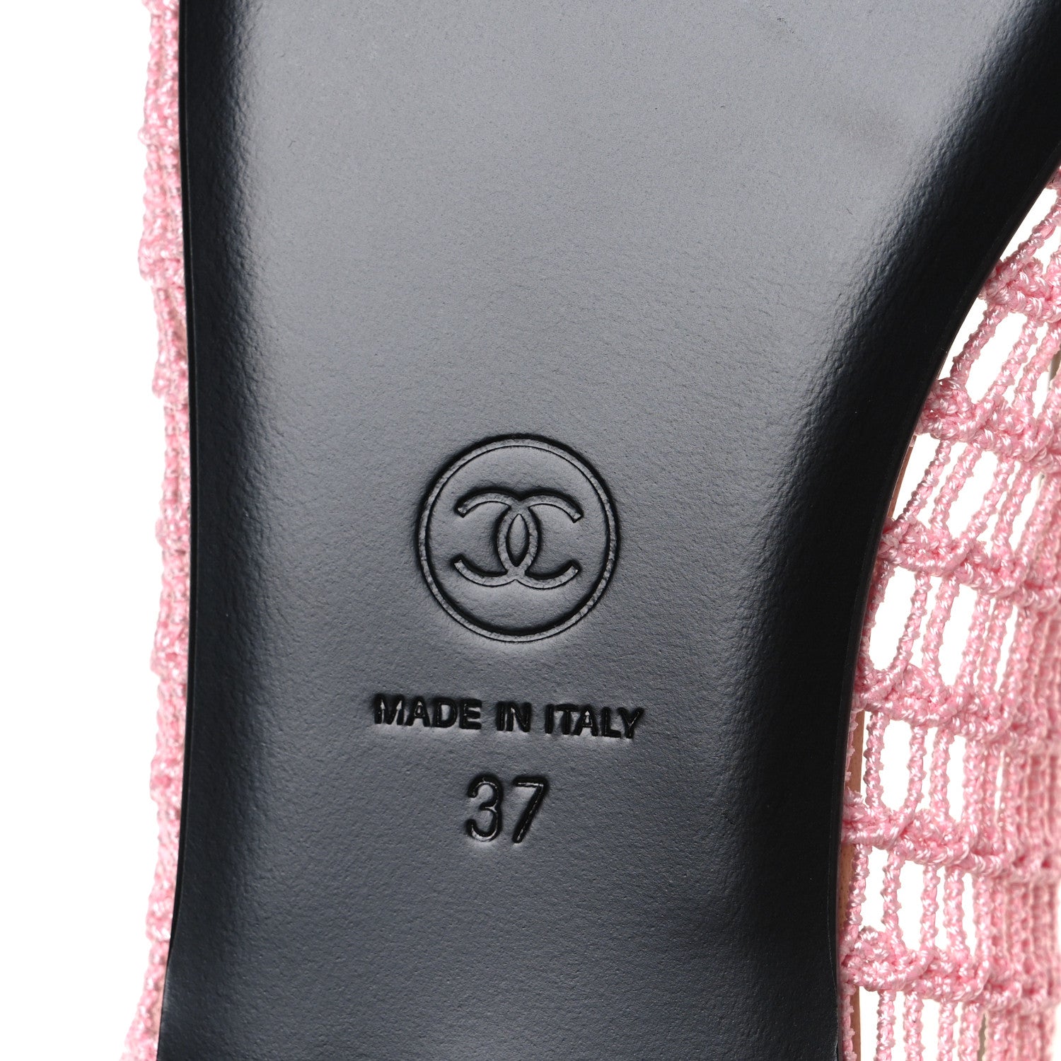 Chanel Raffia Cap Toe Ballerina Flats 37 Pink Beige 8 of 10