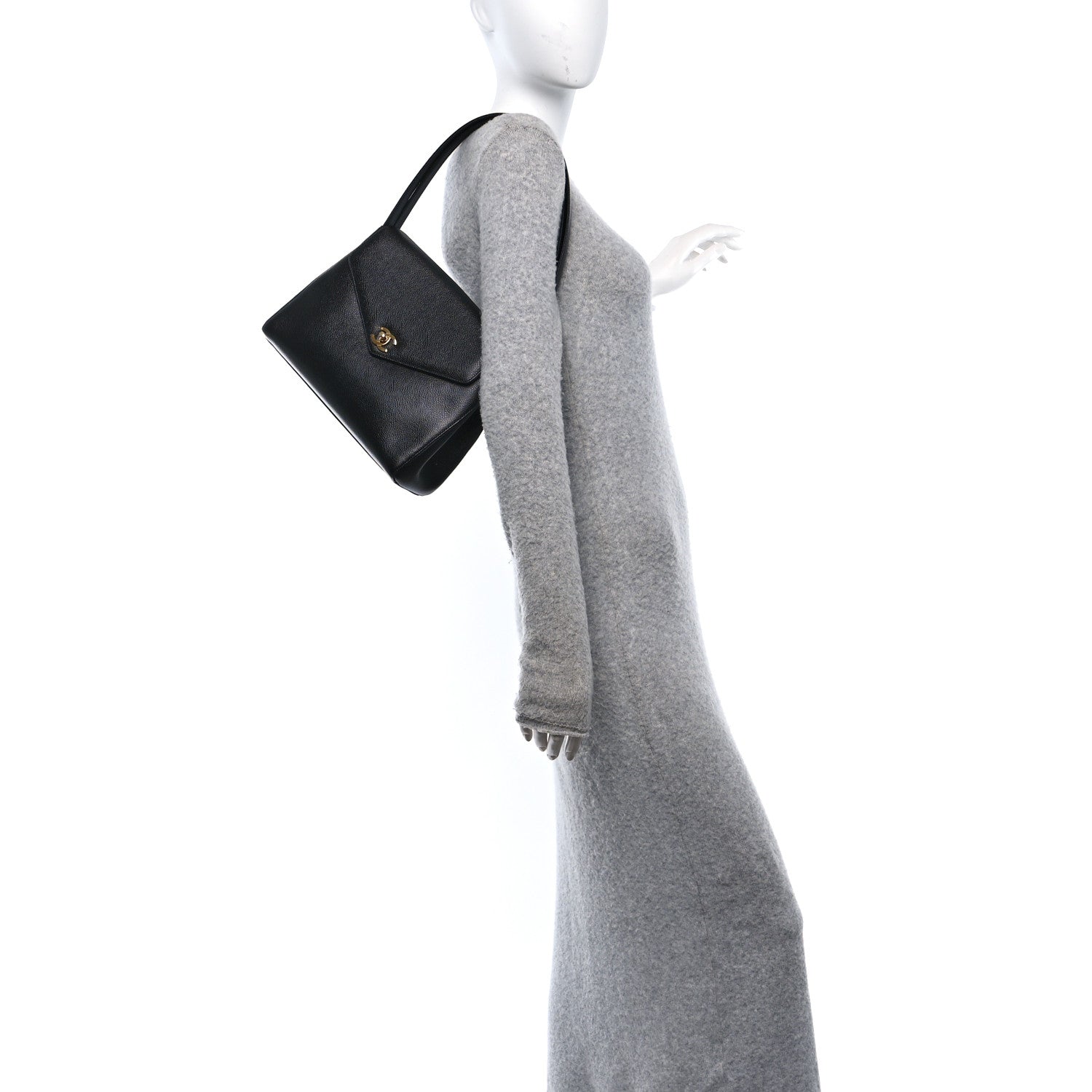 Chanel Caviar CC Envelope Flap Black 2 of 12