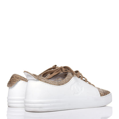 Chanel Fantasy Tweed Sneakers 39 Beige Gold 4 of 17