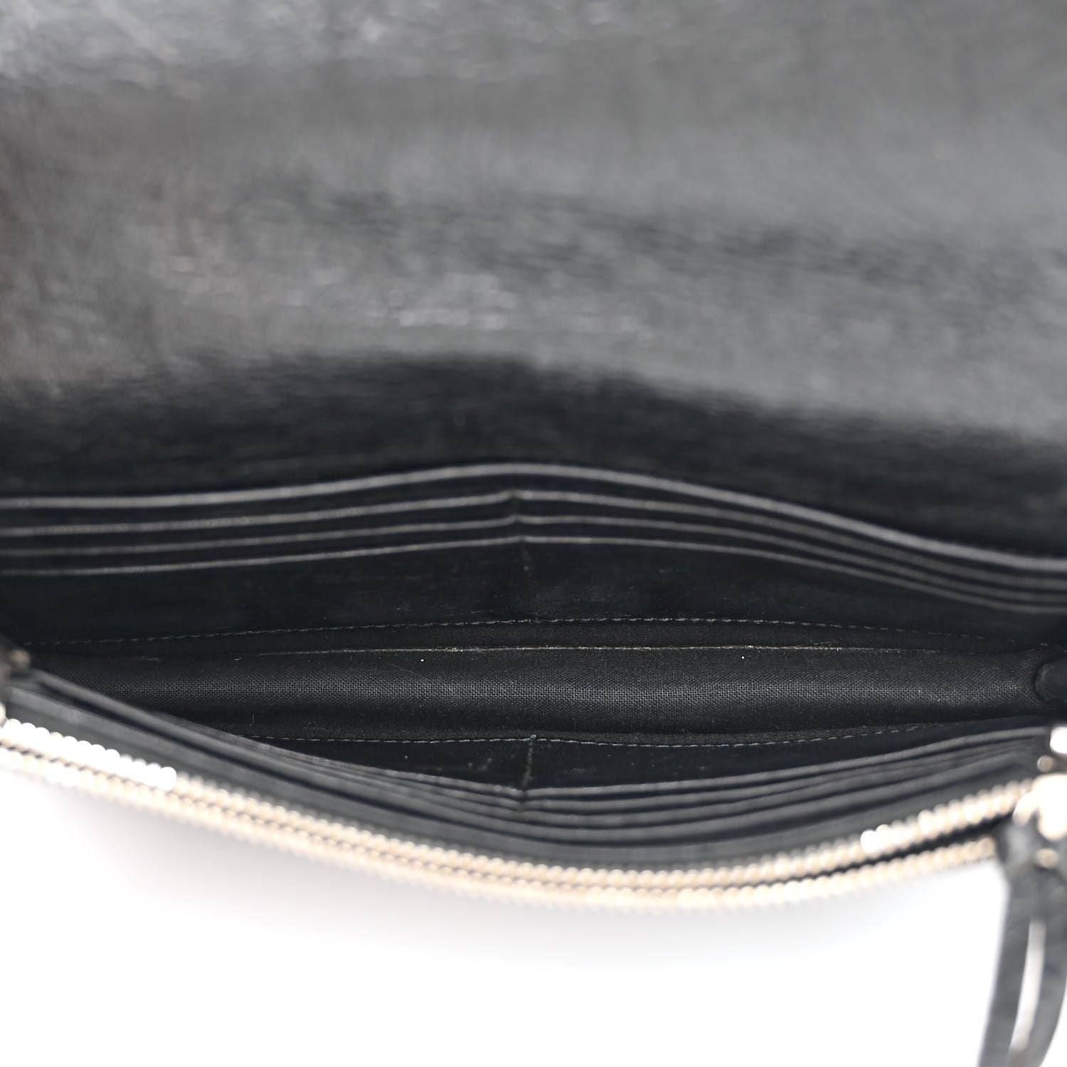 Balenciaga Grained Calfskin Classic Silver Hardware Wallet on Chain Black 5 of 12