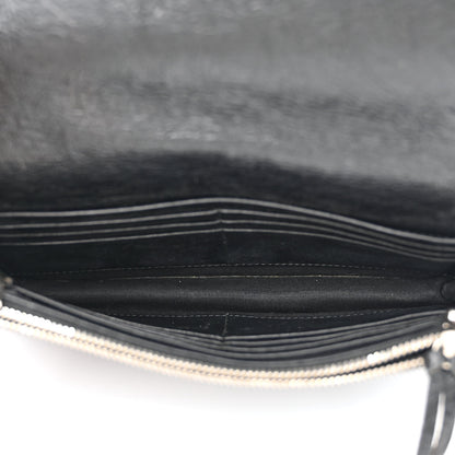 Balenciaga Grained Calfskin Classic Silver Hardware Wallet on Chain Black 5 of 12