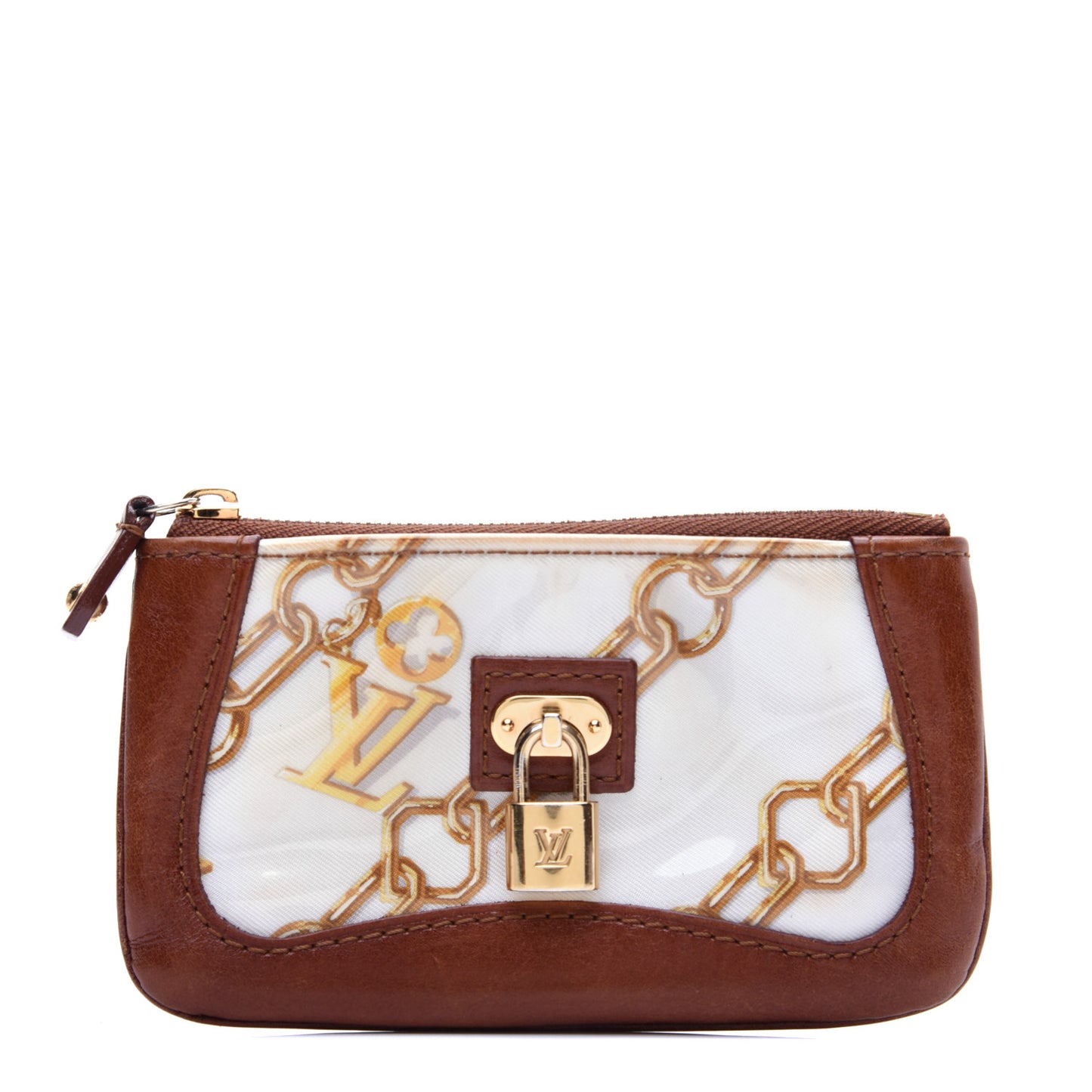 Monogram Charms Key Pouch White