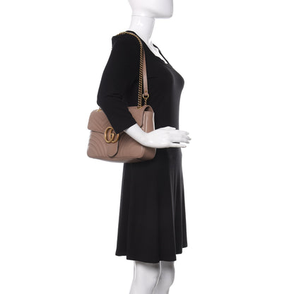 Gucci Calfskin Matelasse Medium GG Marmont Shoulder Bag Porcelain Rose 2 of 10