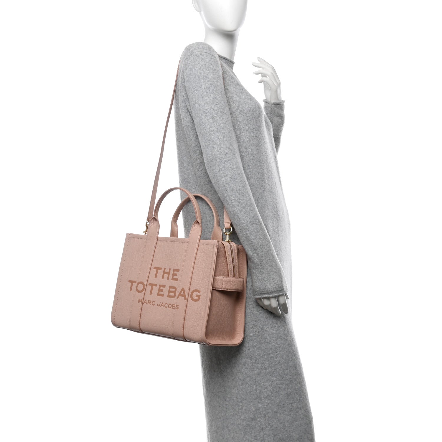 Marc Jacobs Grained Calfskin Medium The Tote Bag Rose Dust 2 of 11