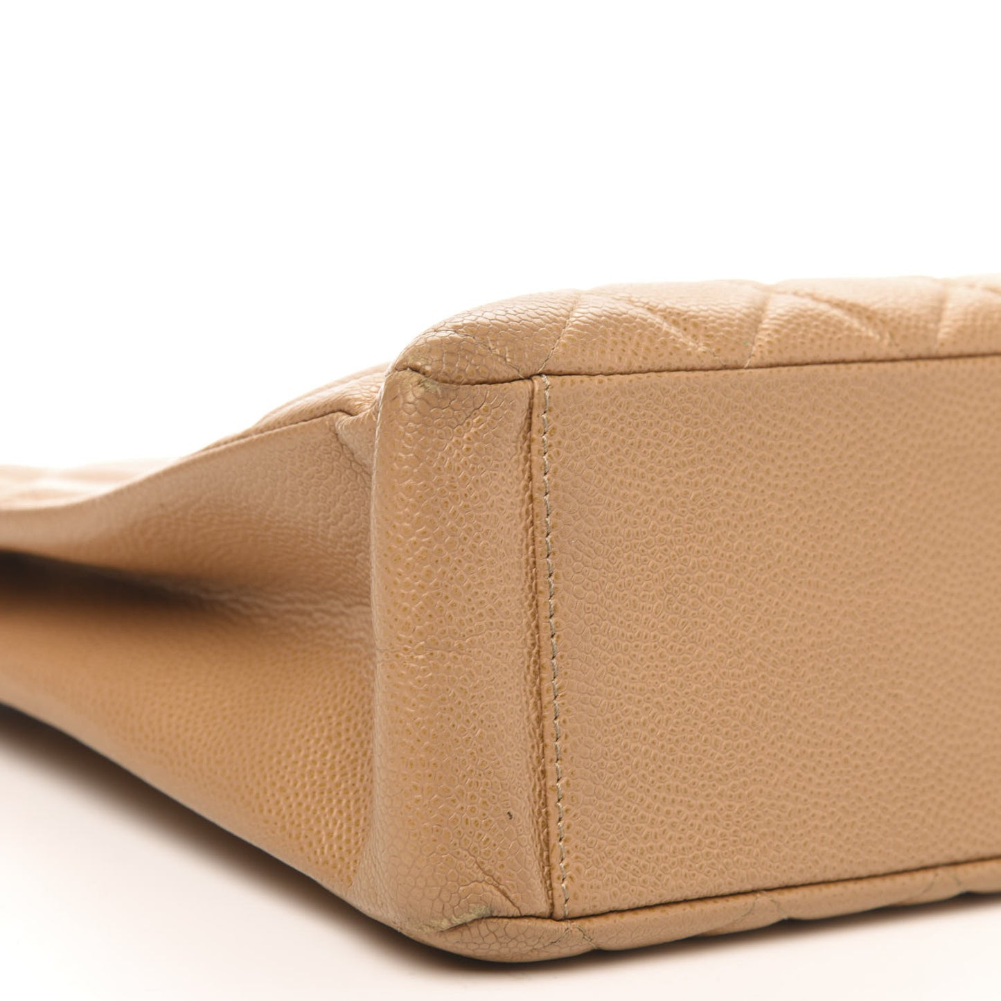 Caviar Quilted Petit Shopping Tote PST Dark Beige