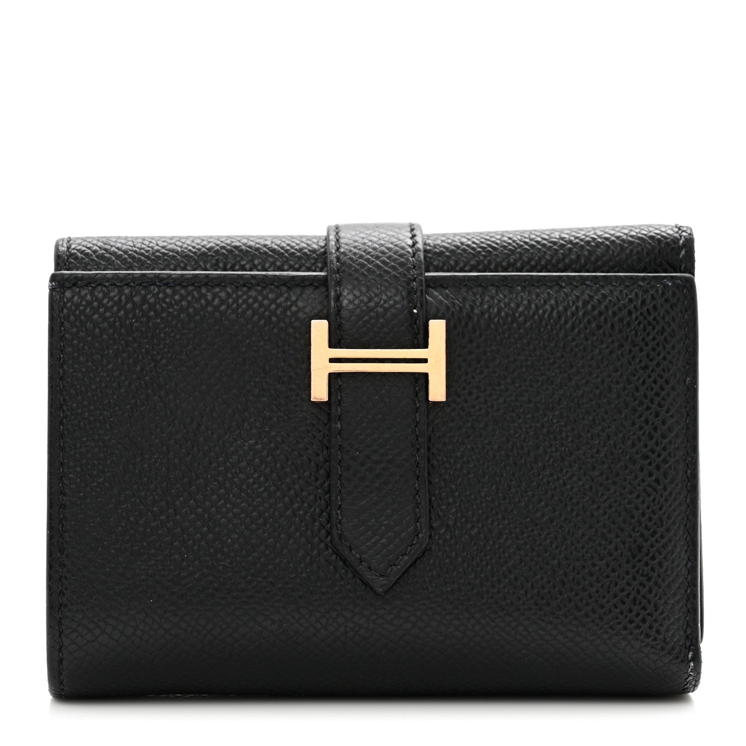 Hermes Epsom Tri-Fold Compact Bearn Wallet Black 1 of 7