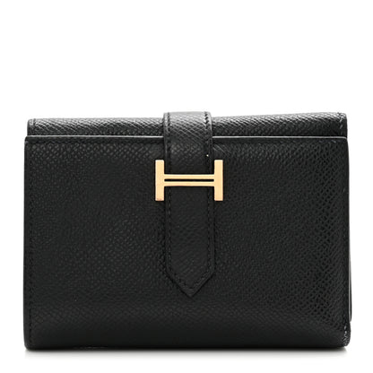 Hermes Epsom Tri-Fold Compact Bearn Wallet Black 1 of 7