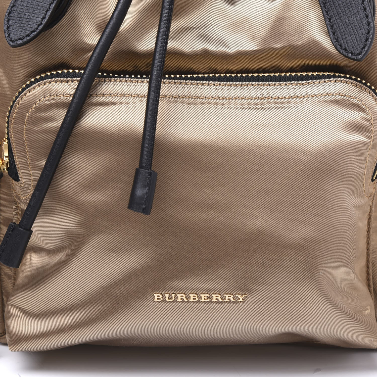 Burberry Metallic Satin Nylon Medium Rucksack Backpack Gold 8 of 8