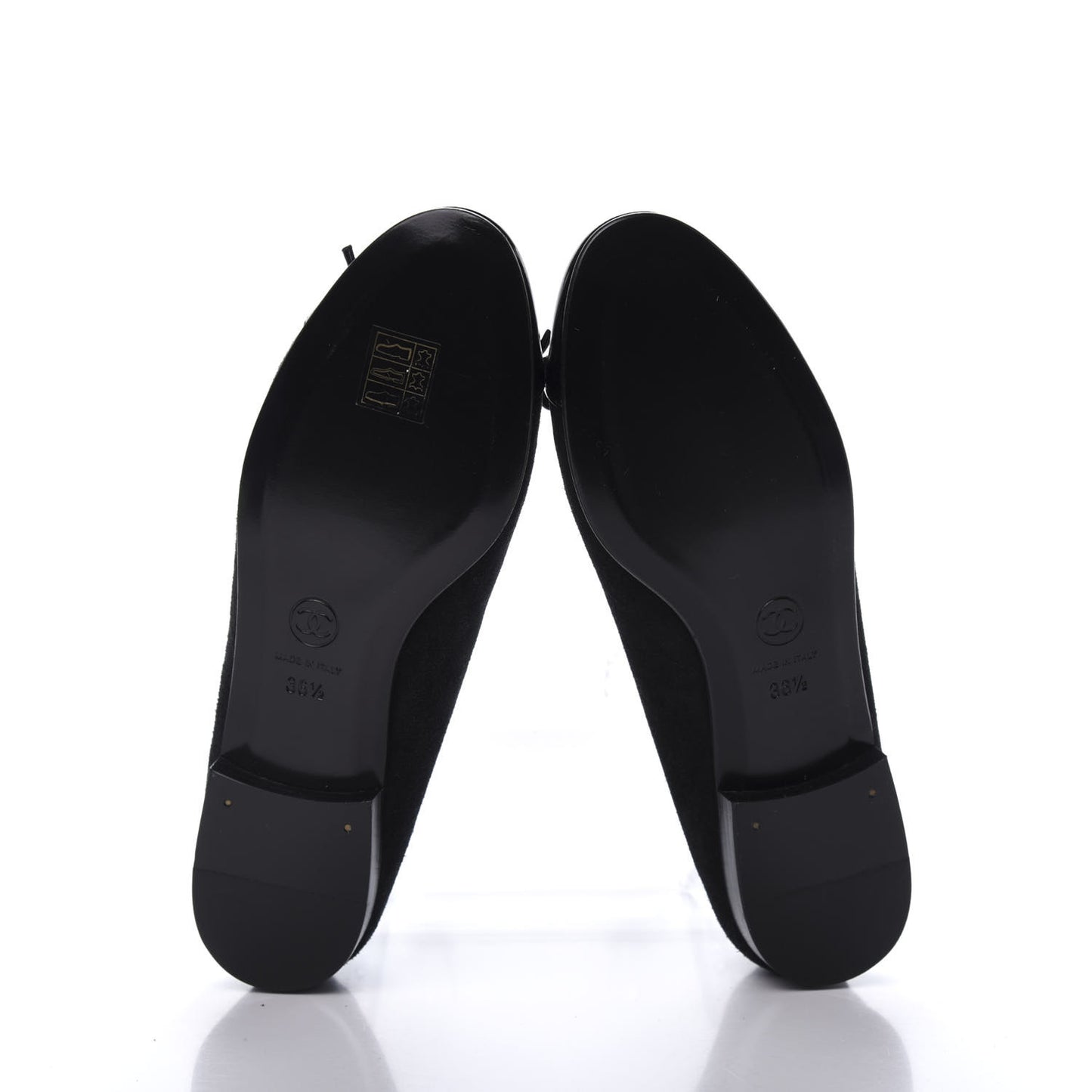 Suede Patent Cap Toe CC Ballerina Flats 36.5 Black