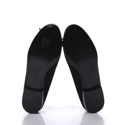 Chanel Suede Patent Cap Toe CC Ballerina Flats 36.5 Black 5 of 7