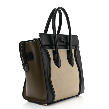 Celine Textured Calfskin Micro Tri-Color Luggage Olive 2 of 13