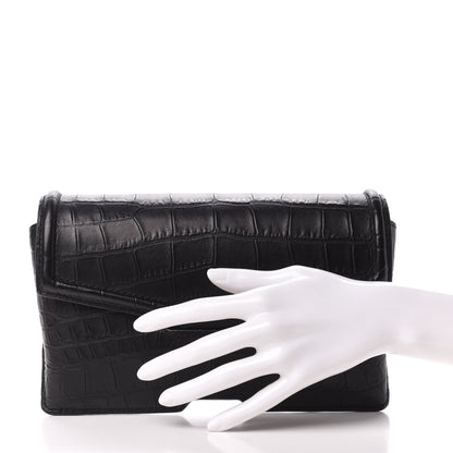 Alexander Wang Calfskin Crocodile Embossed Clutch Black 2 of 6