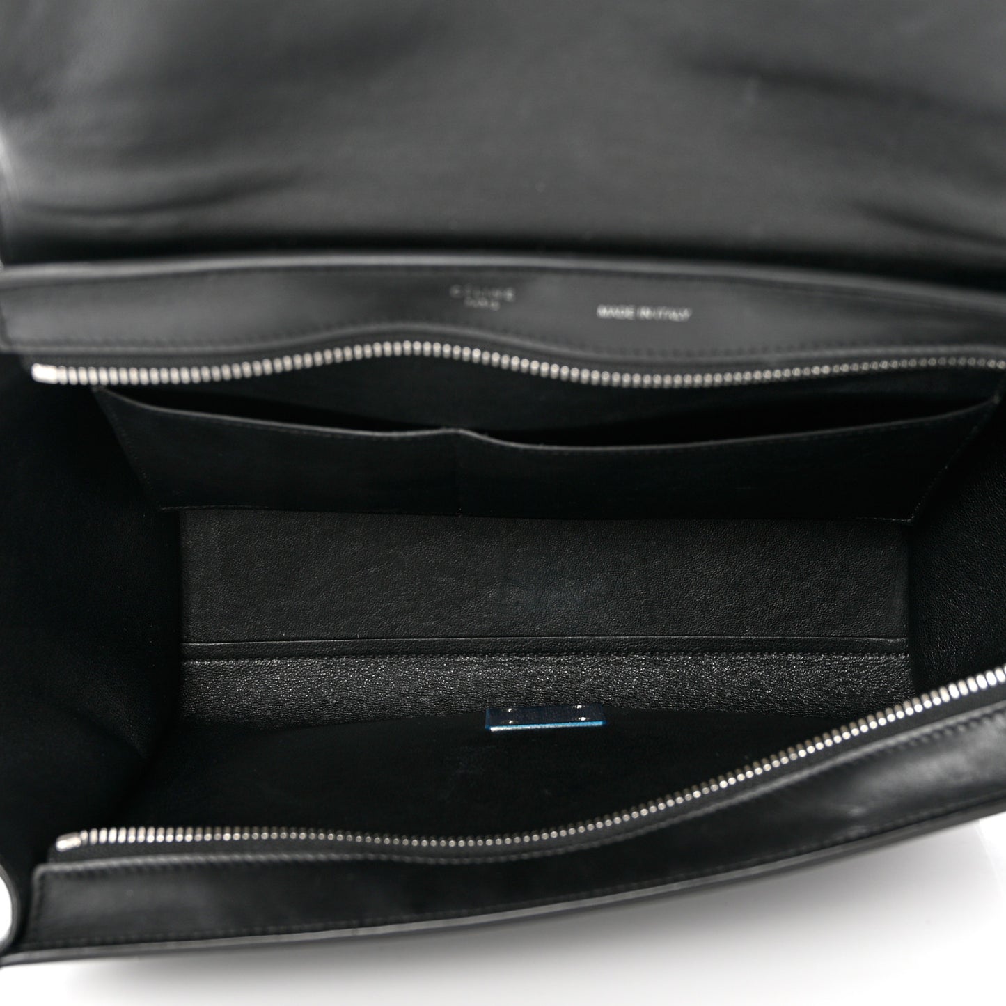 Shiny Goatskin Small Trapeze Black