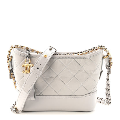 Chanel Aged Calfskin Quilted Small Gabrielle Hobo Grey 1 of 10